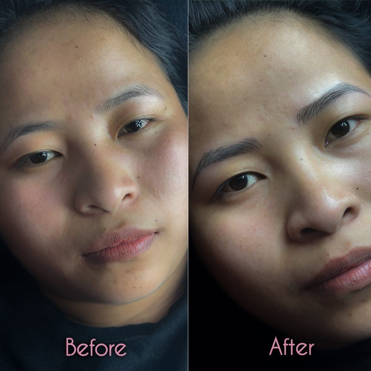 Microblading before and after at MG Makeovers