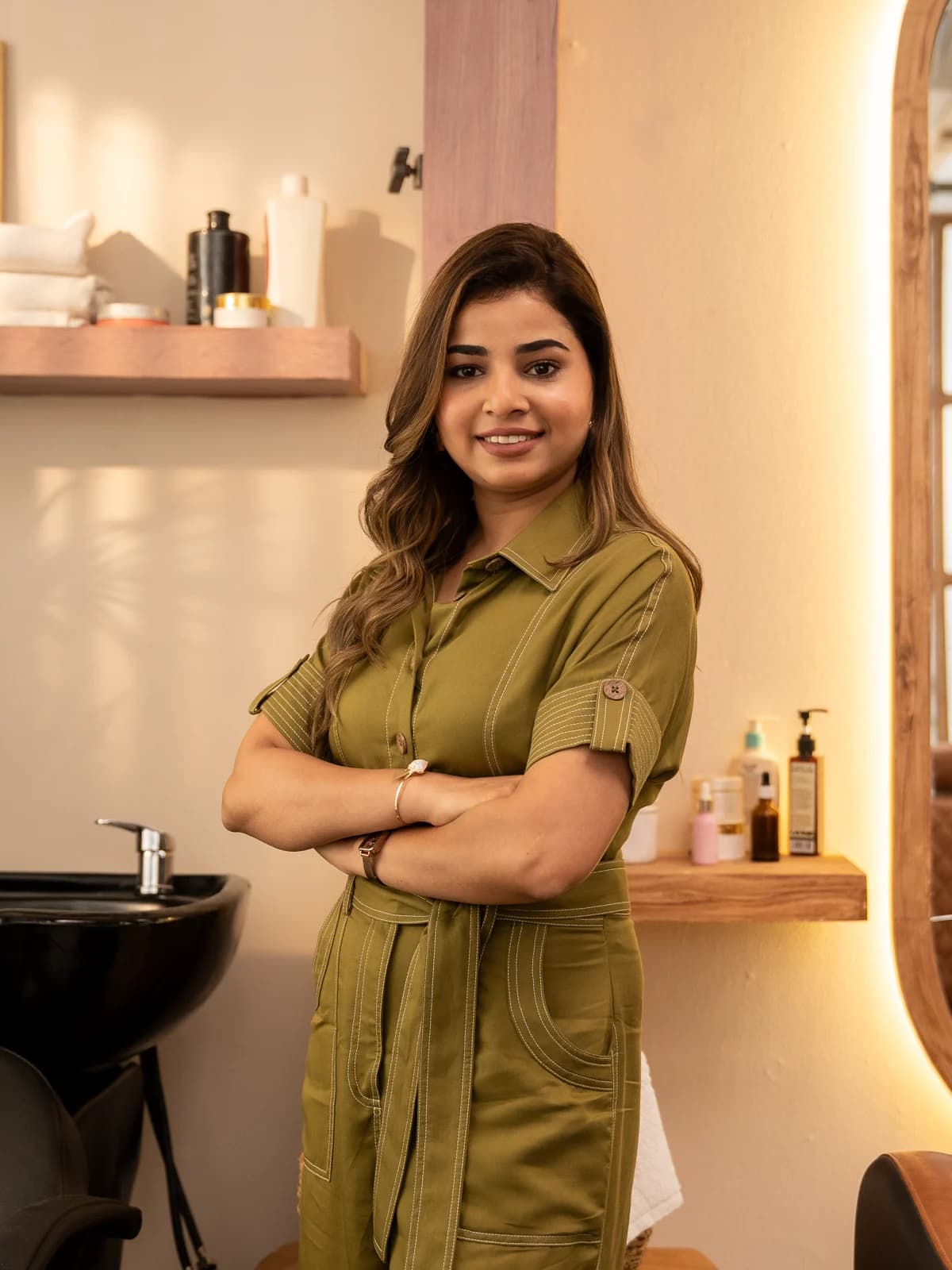 Madhu Gupta, founder of MG Makeovers, standing in her Gurgaon studio