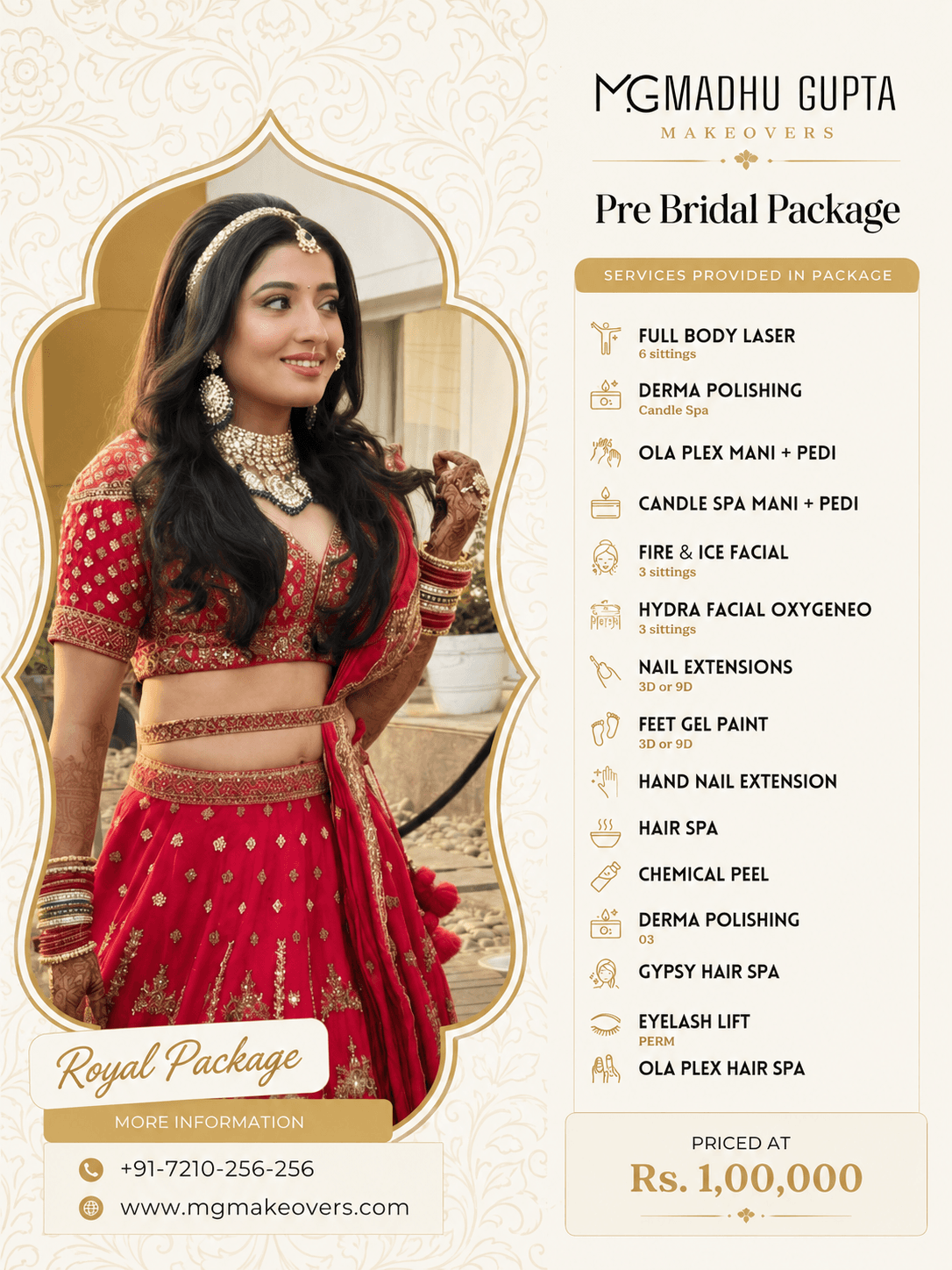 Royal Package — ₹99,999 at MG Makeovers