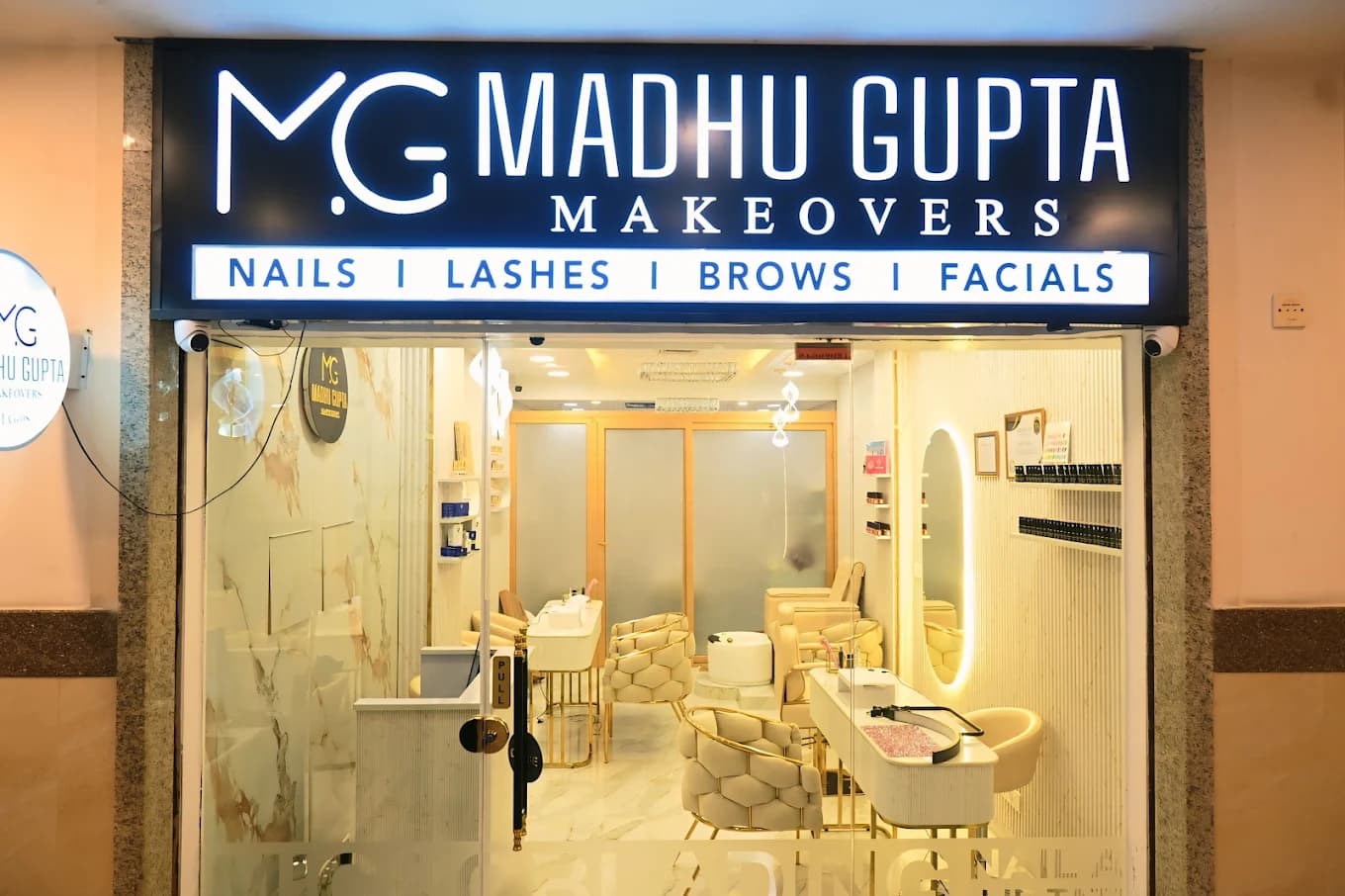 Madhu Gupta Makeovers storefront at Mega Mall, Golf Course Road, Gurugram