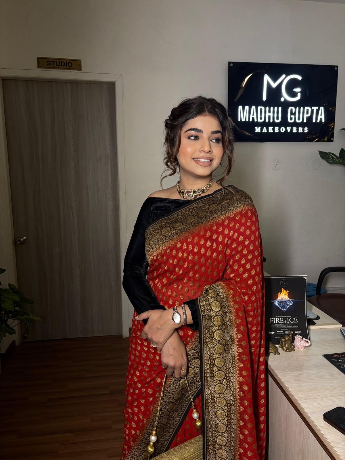 Defined eye makeup with nude lips at MG Makeovers, Gurugram
