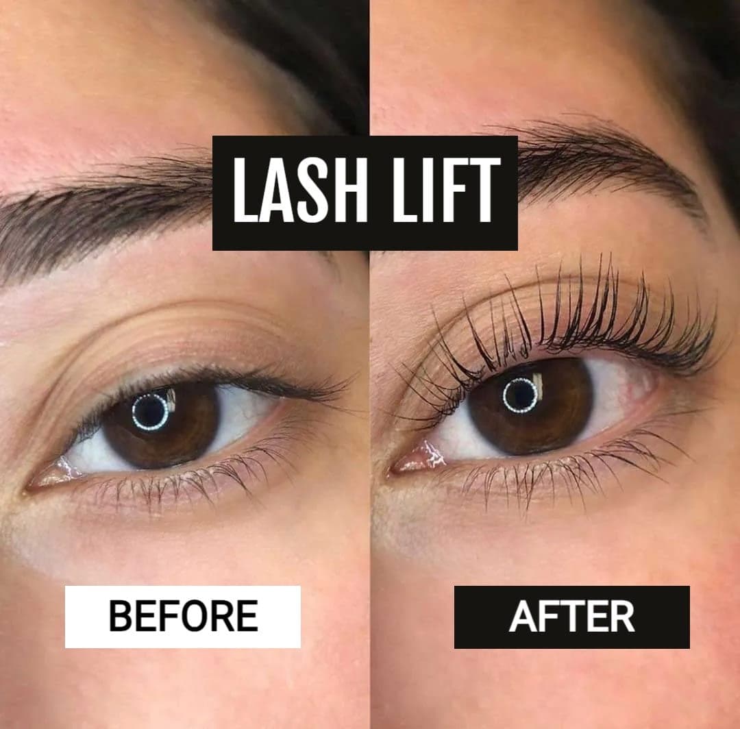 Lash lift and tint before and after at MG Makeovers