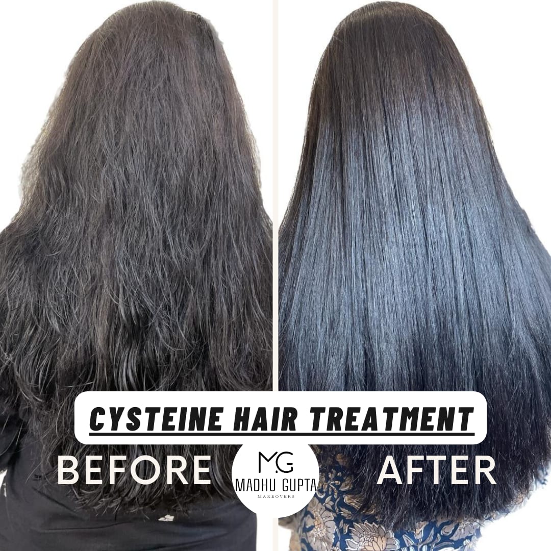 Cysteine hair treatment before and after at MG Makeovers, frizzy hair made smooth and glossy