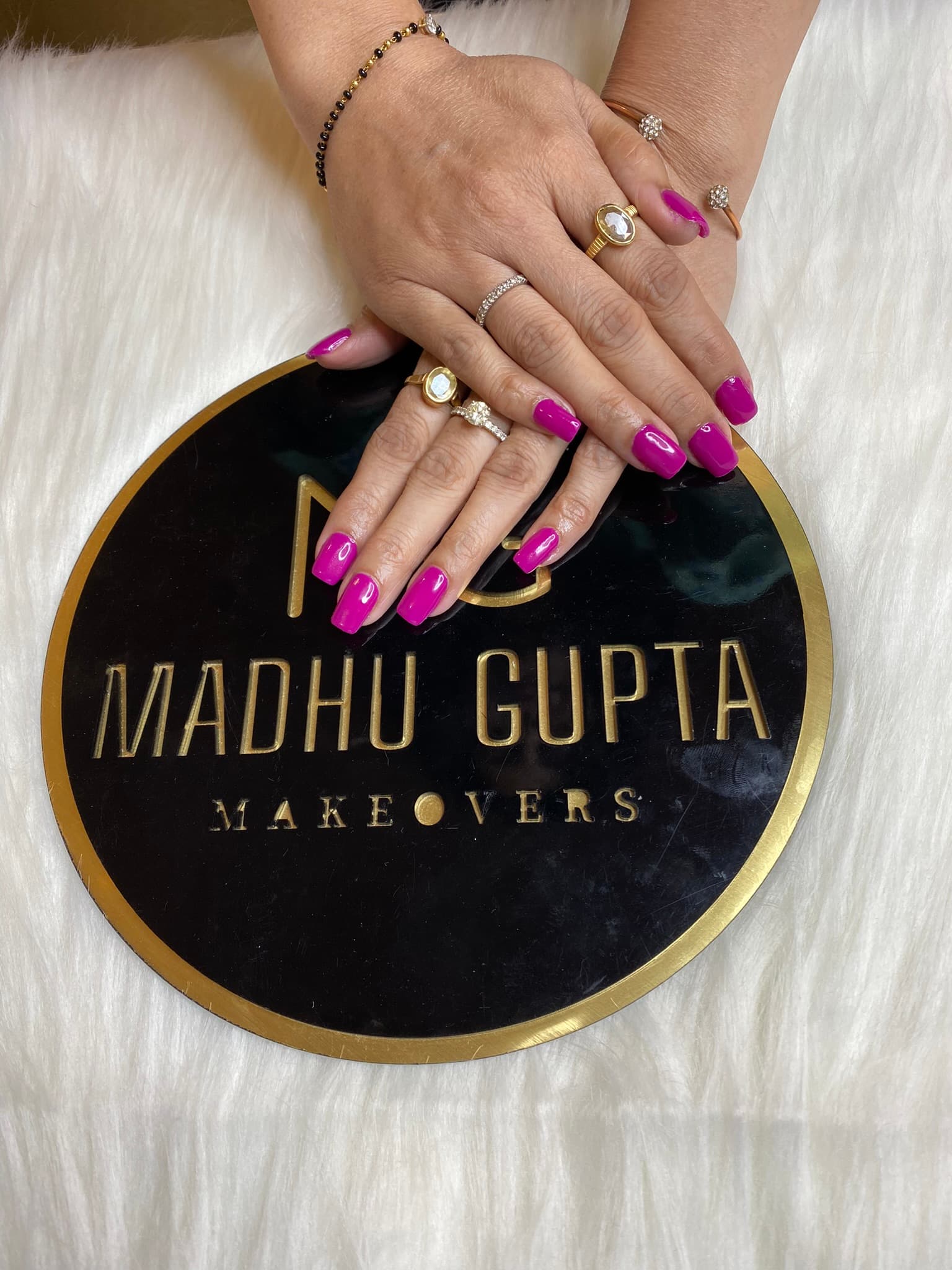 Bright Magenta Solid Nails