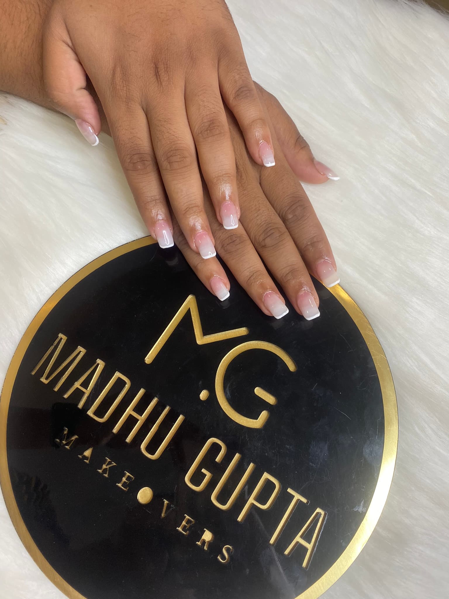 Classic French Tip Square Nails