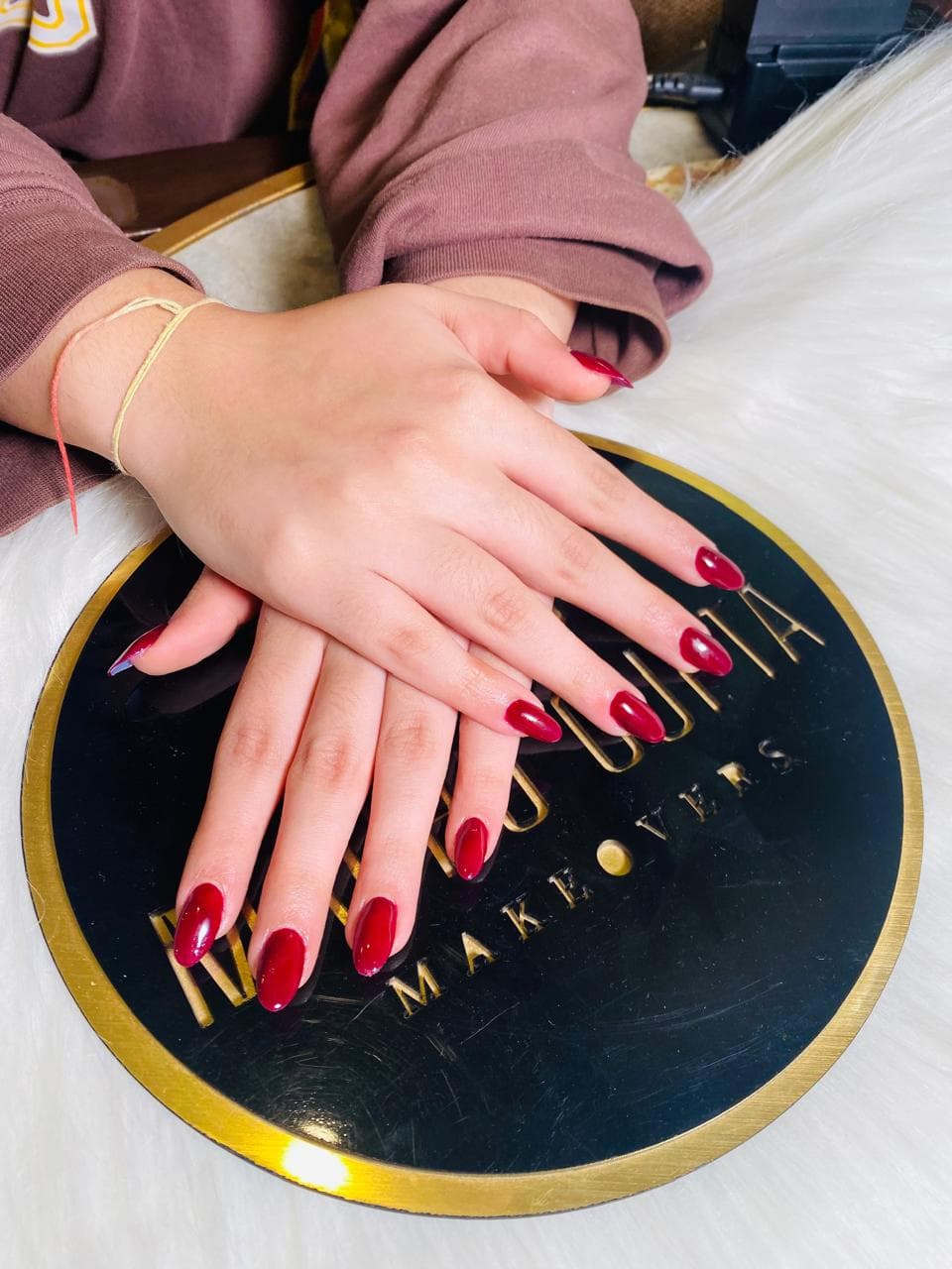 Classic Red Almond Nails