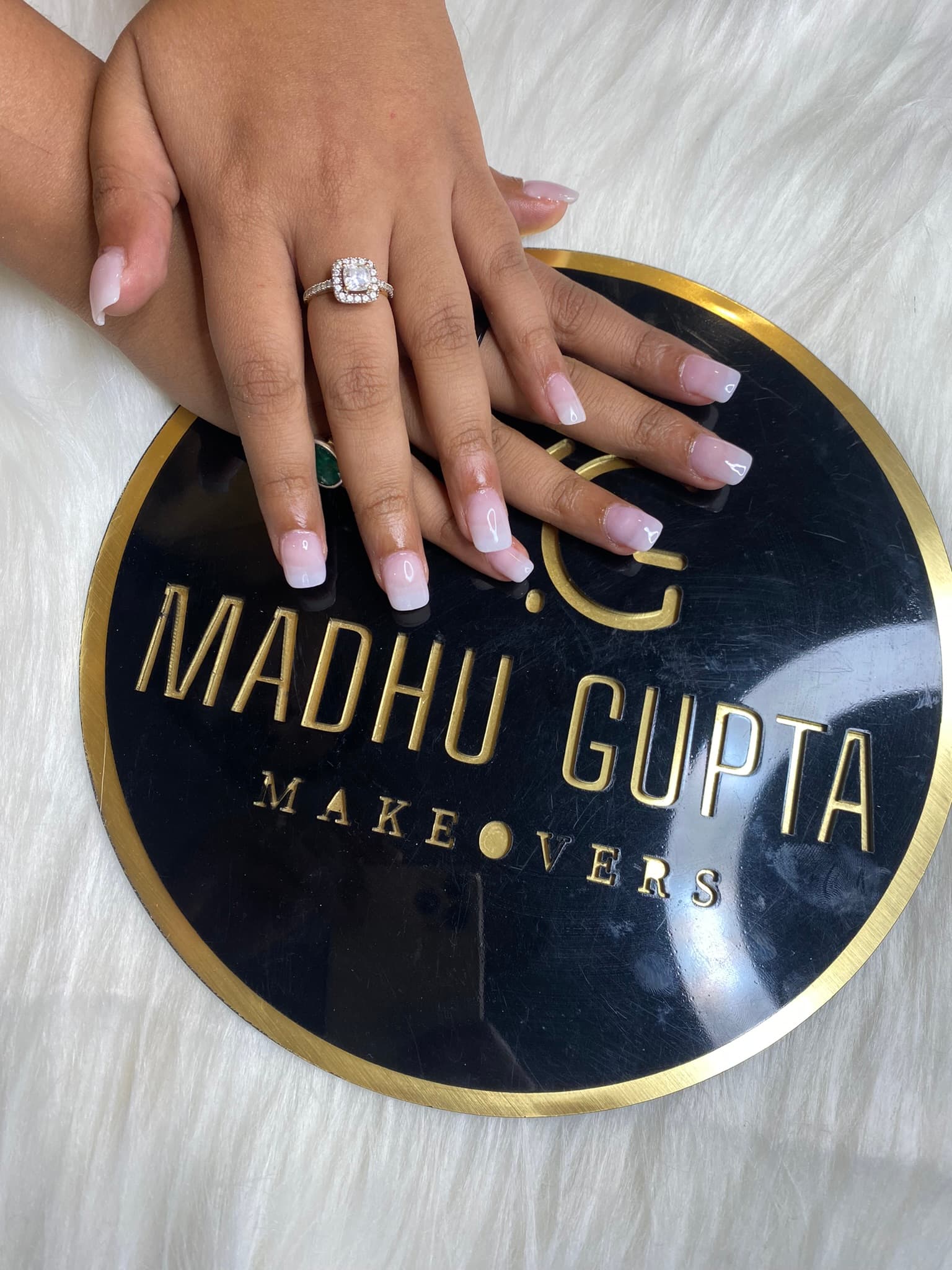 Light Pink Glossy Square Nails