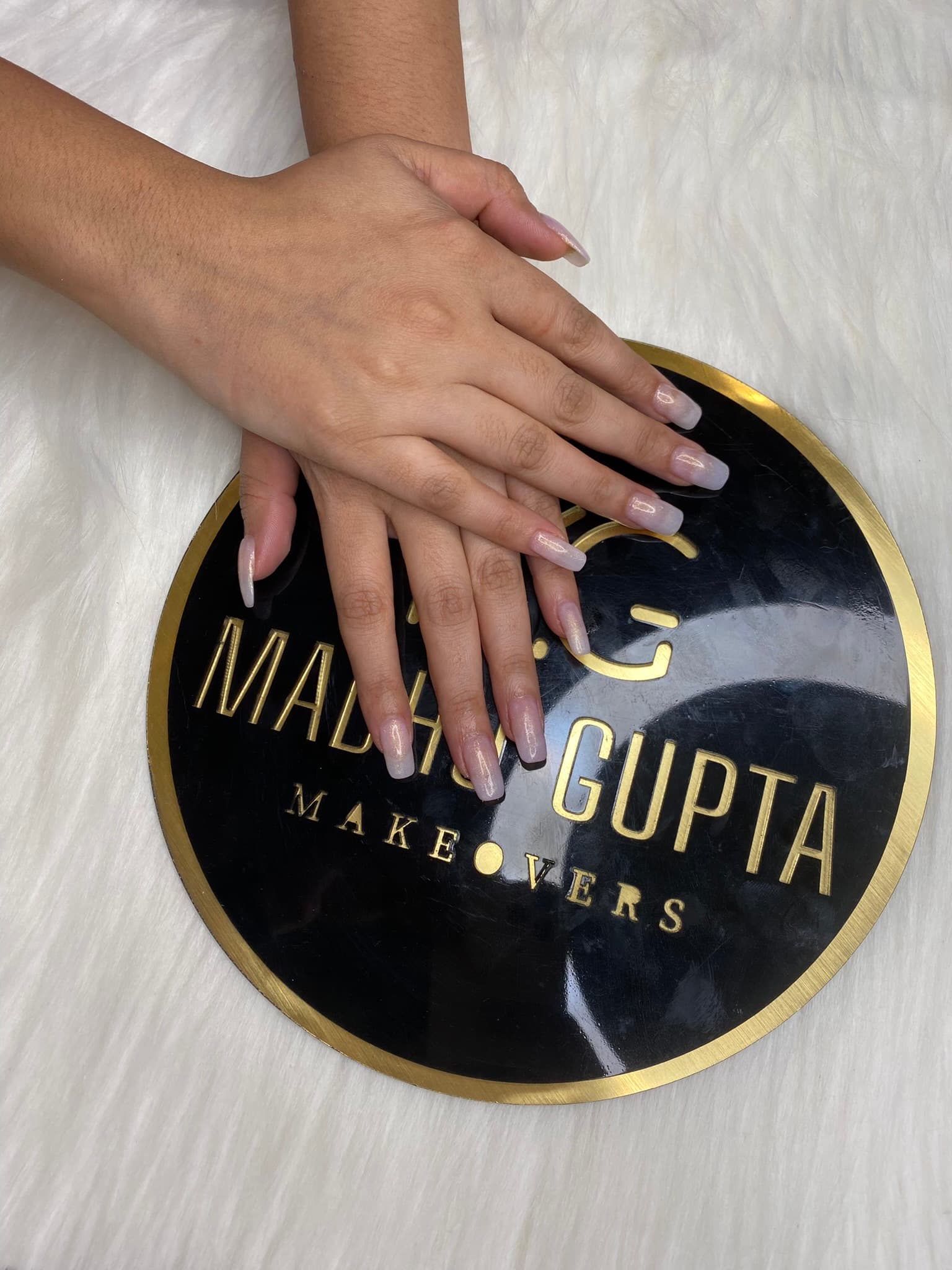 Natural Nude Pink Glossy Almond Nails