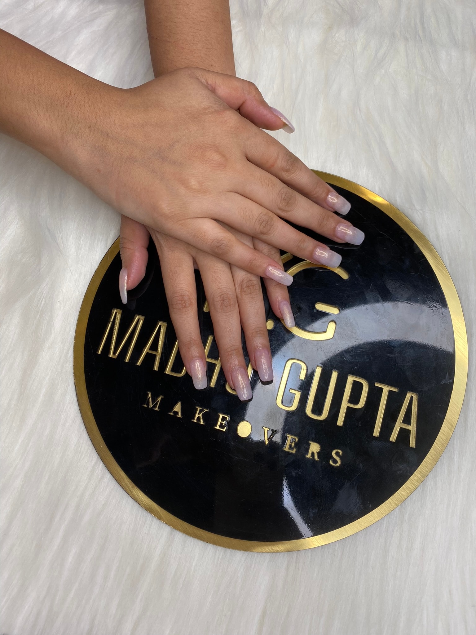 Natural Nude Pink Glossy Almond Nails