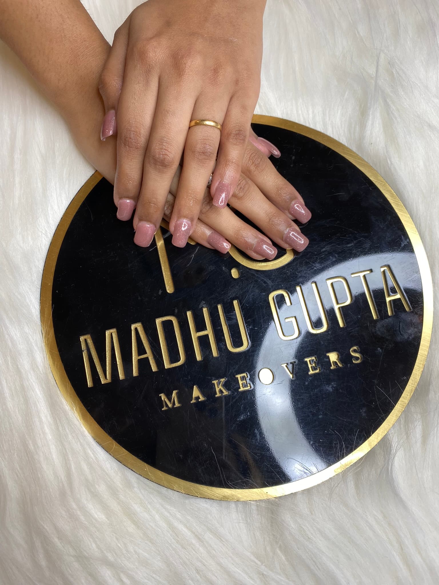 Natural Nude Pink Glossy Square Nails