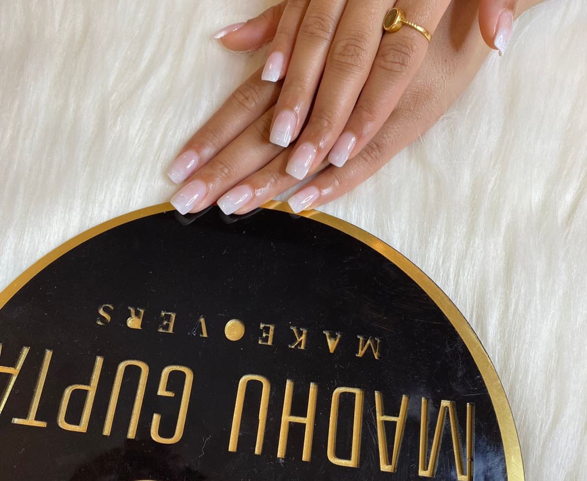 Natural Nude Pink Square Nails
