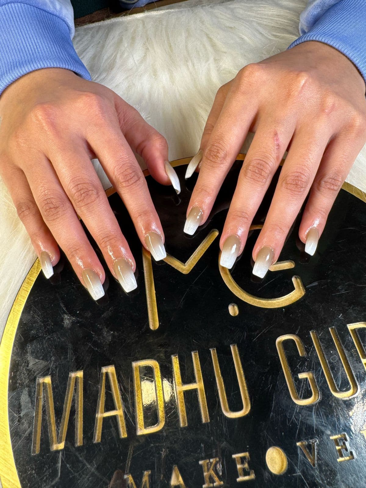 Nude Brown French Ombre Nails
