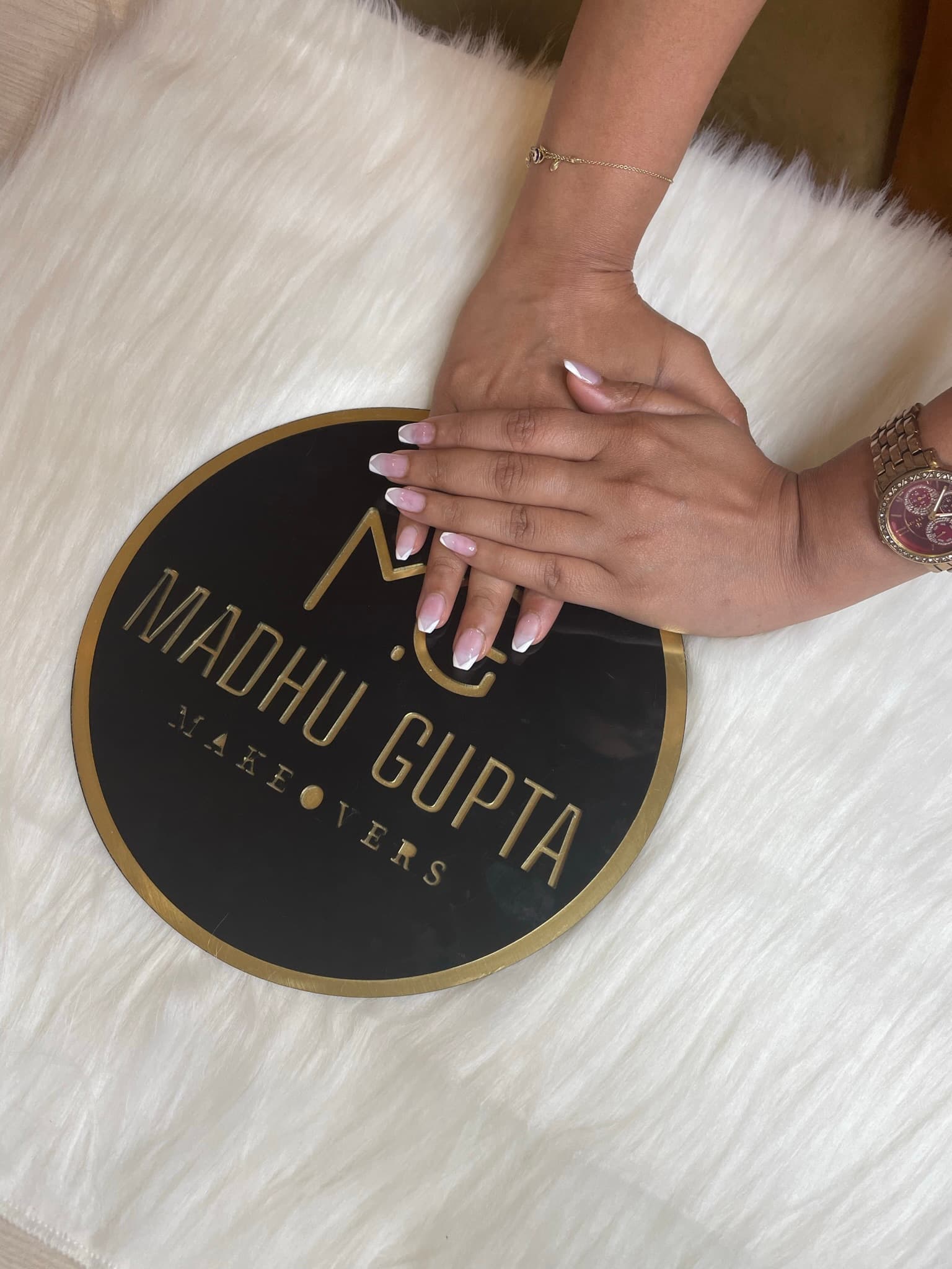 Soft Pink French Tip Almond Nails