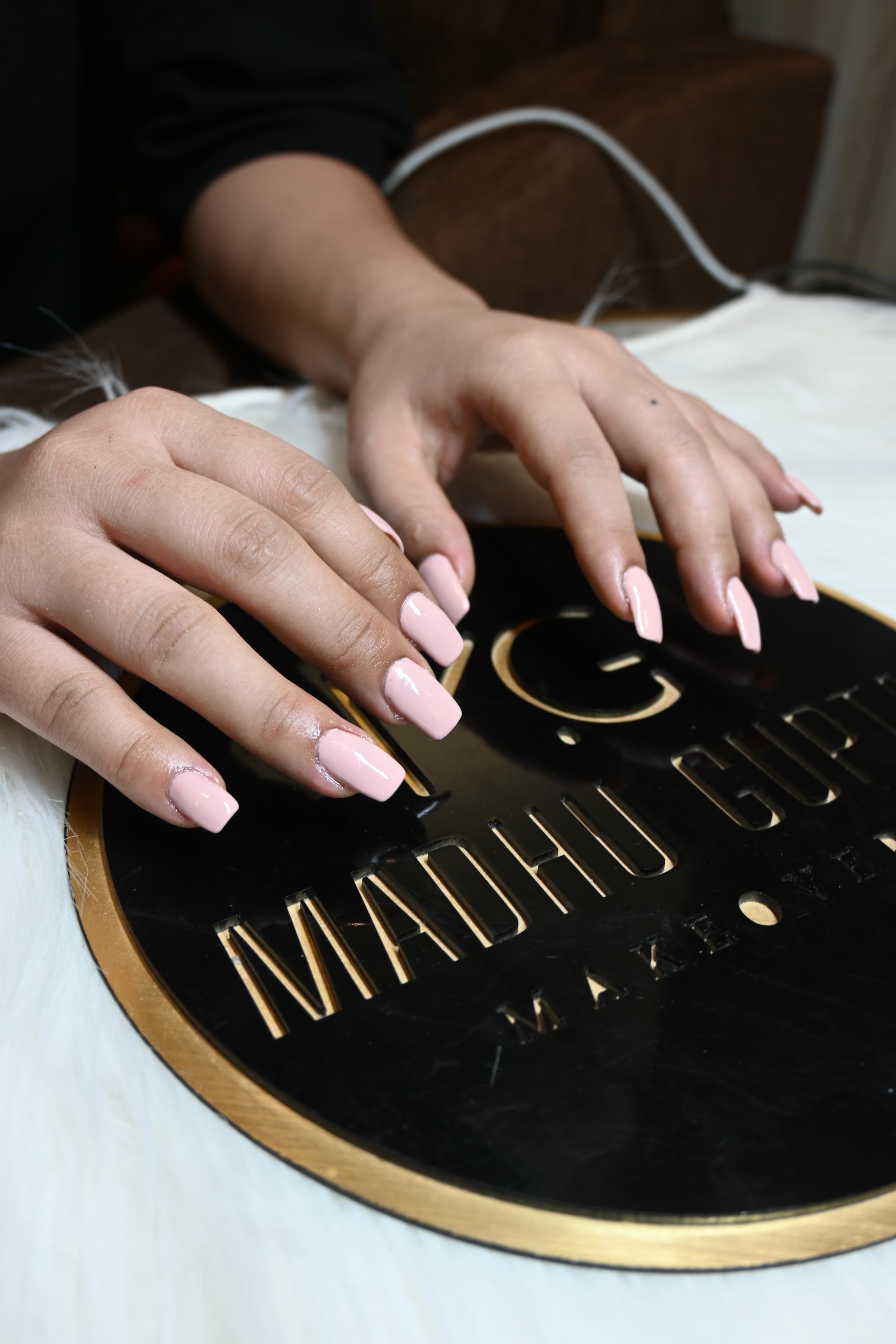 Soft Pink Square Nails