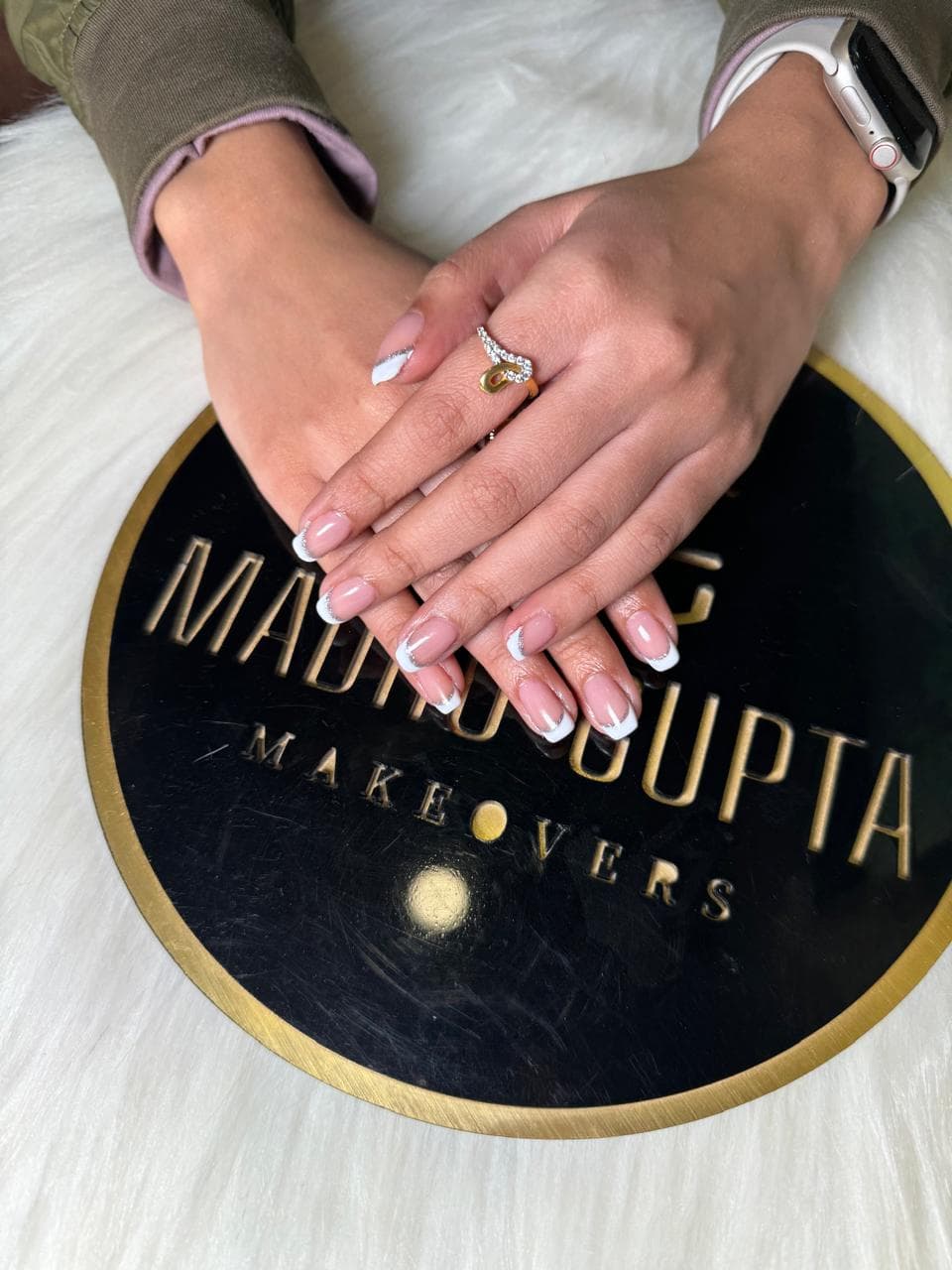 White French Tip With Glitter Nails