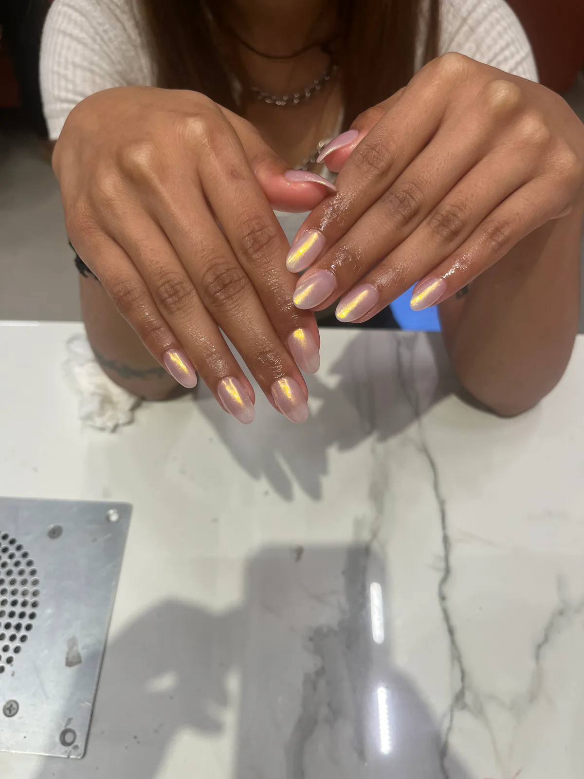 Champagne Gold Glitter Nails Champagne Gold Glitter Nails nail art created at MG Makeovers, Gurugram
