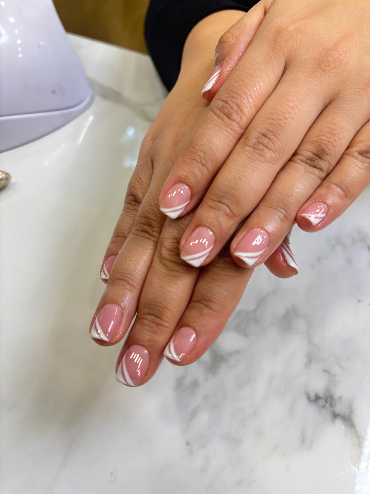 Classic Pink French Nails Classic Pink French Nails nail art created at MG Makeovers, Gurugram