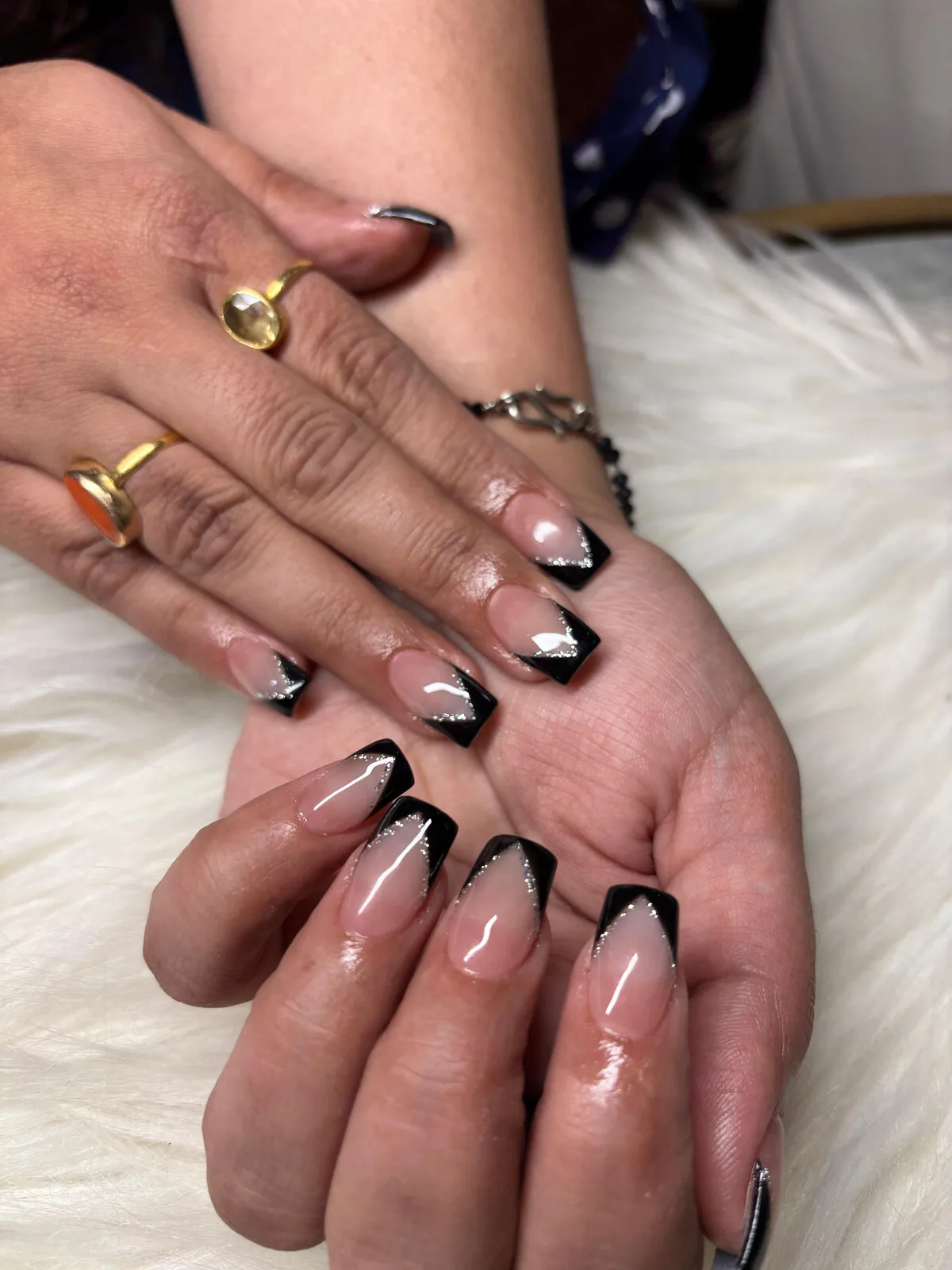 Crystal Glitter French Nails Crystal Glitter French Nails nail art created at MG Makeovers, Gurugram