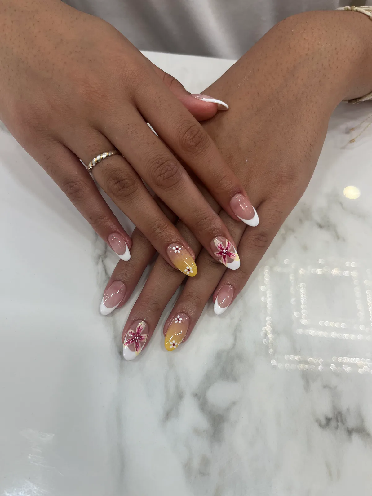 Multicolor Floral Nails Multicolor Floral Nails nail art created at MG Makeovers, Gurugram