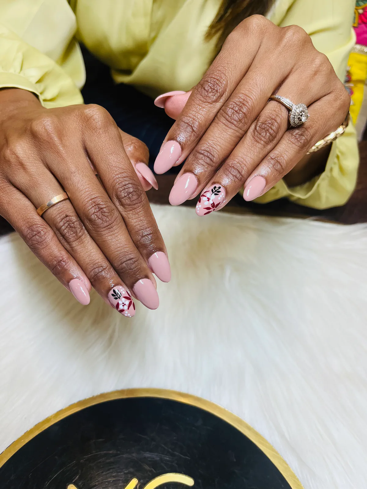 Nude Pink Cherry Accent Nails Nude Pink Cherry Accent Nails nail art created at MG Makeovers, Gurugram