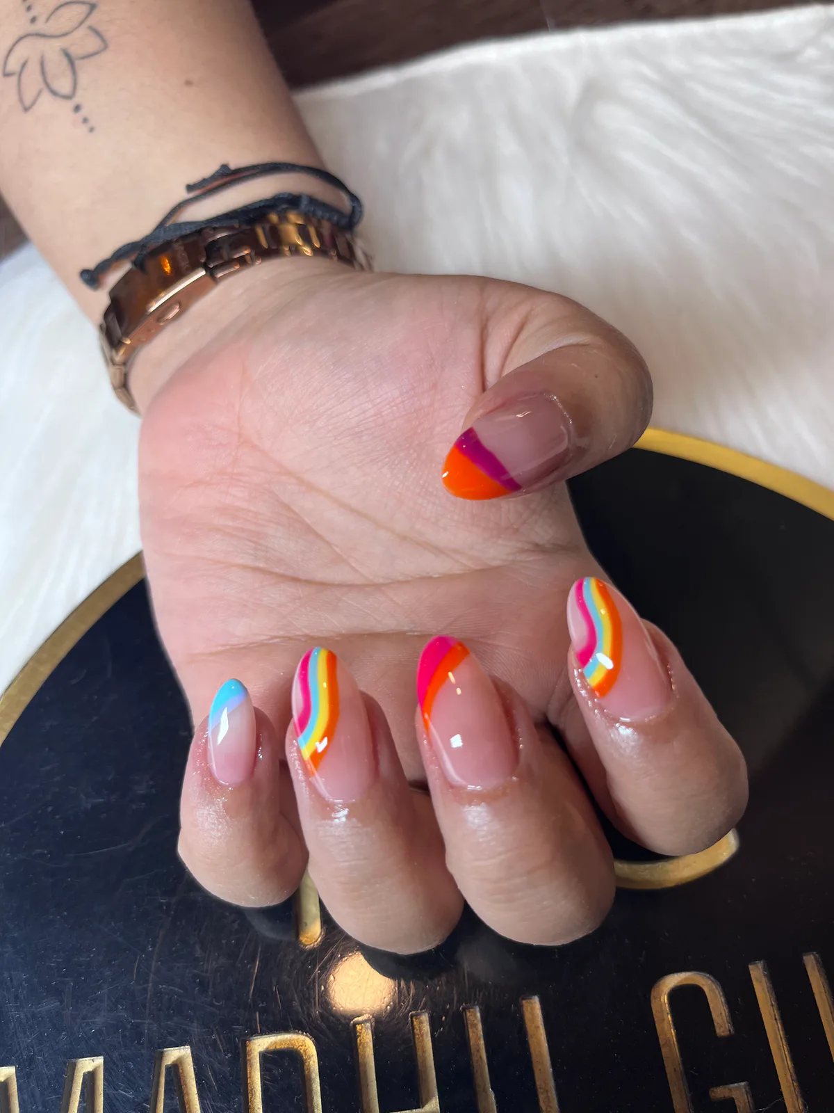 Rainbow Arc Nails Rainbow Arc Nails nail art created at MG Makeovers, Gurugram