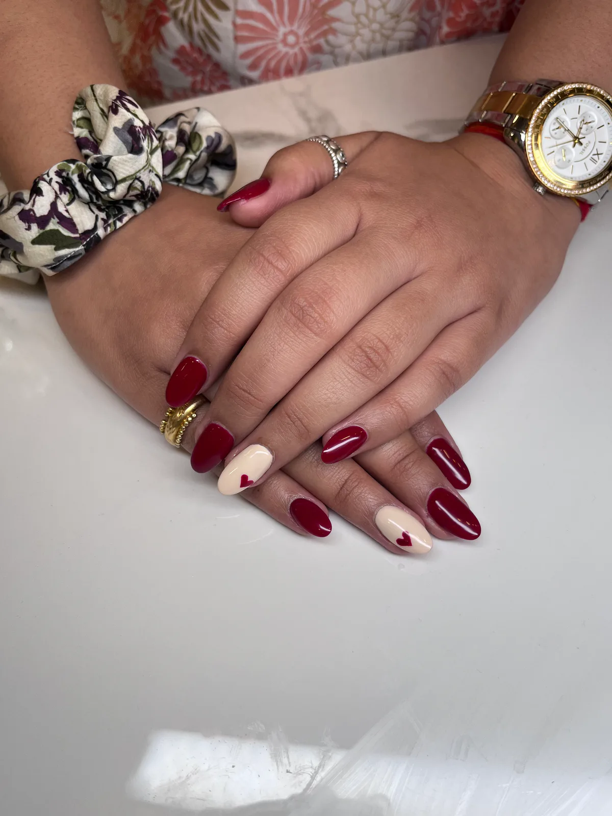Red Heart Accent Nails Red Heart Accent Nails nail art created at MG Makeovers, Gurugram