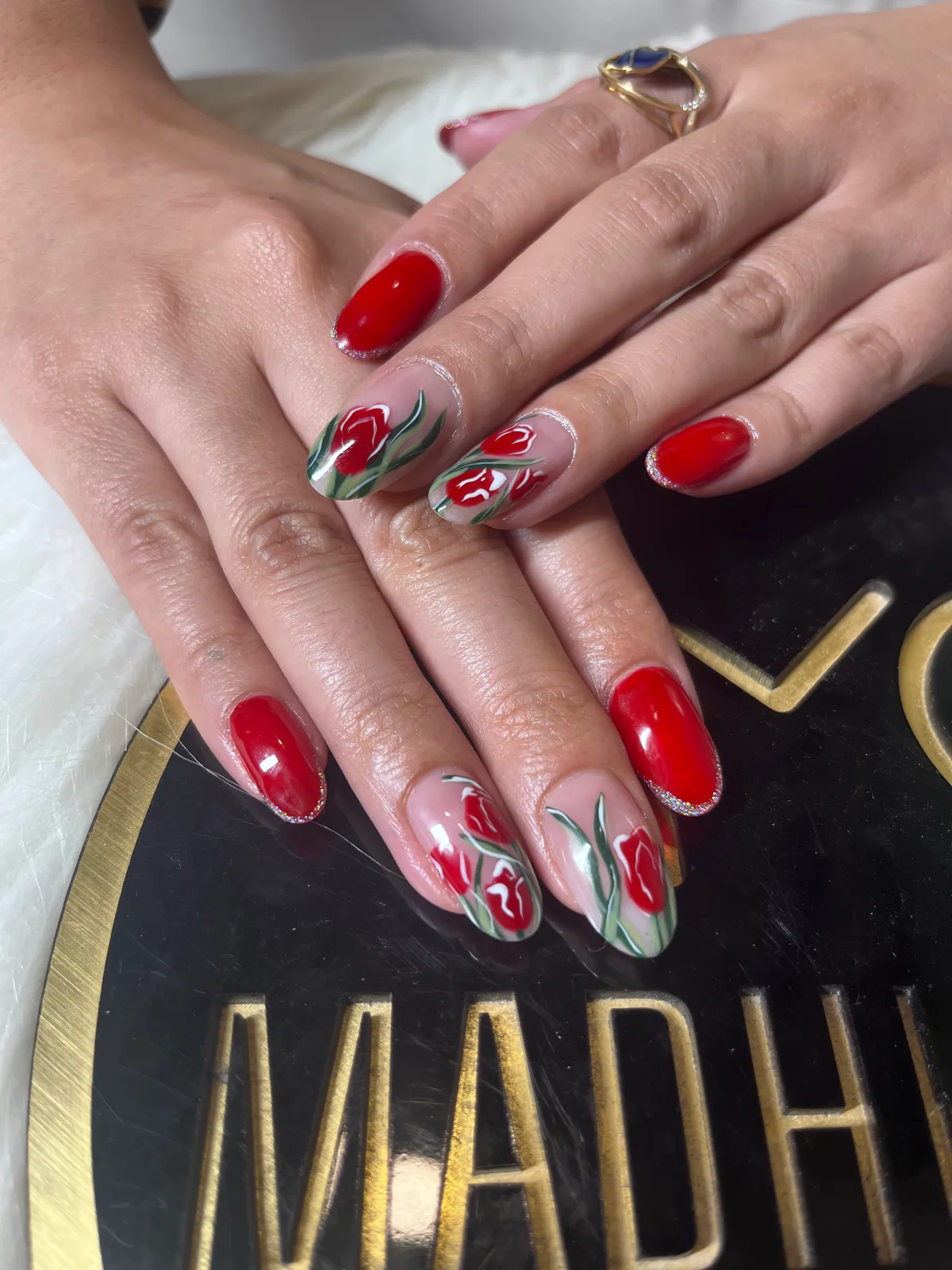 Red Rose Nail Art Red Rose Nail Art nail art created at MG Makeovers, Gurugram