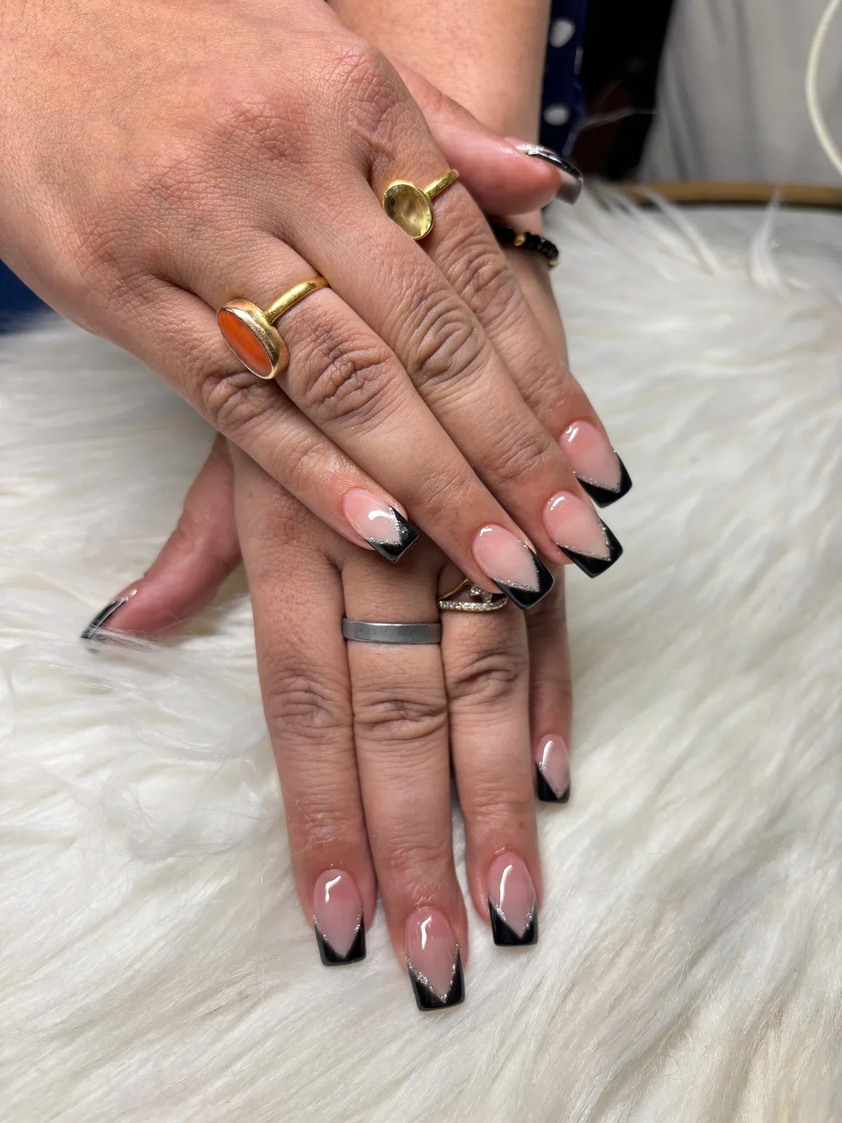 Sparkling Glitter French Tips Sparkling Glitter French Tips nail art created at MG Makeovers, Gurugram