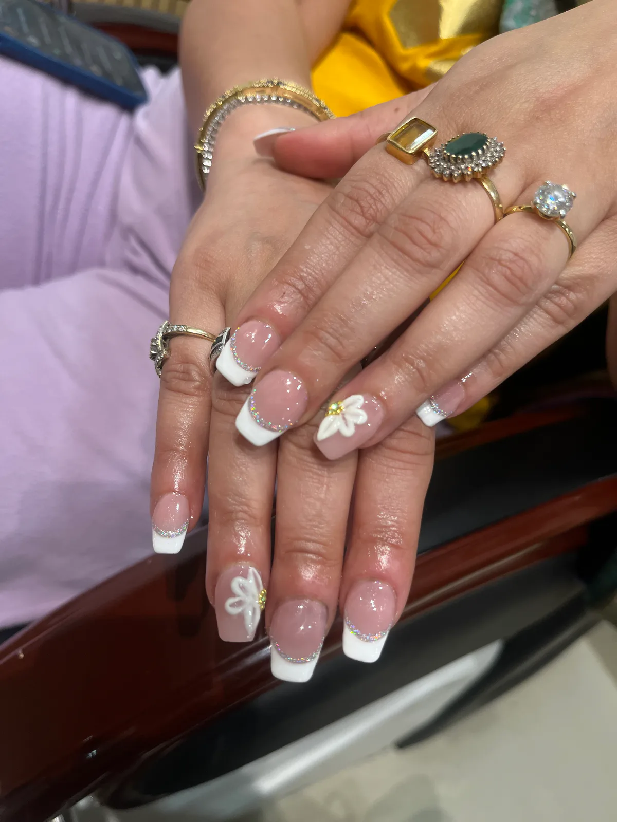 White 3d Floral Nails White 3d Floral Nails nail art created at MG Makeovers, Gurugram