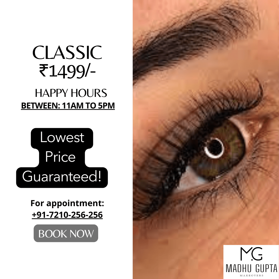 Happy Hours for Classic Eyelash Extension 11 AM to 5 PM