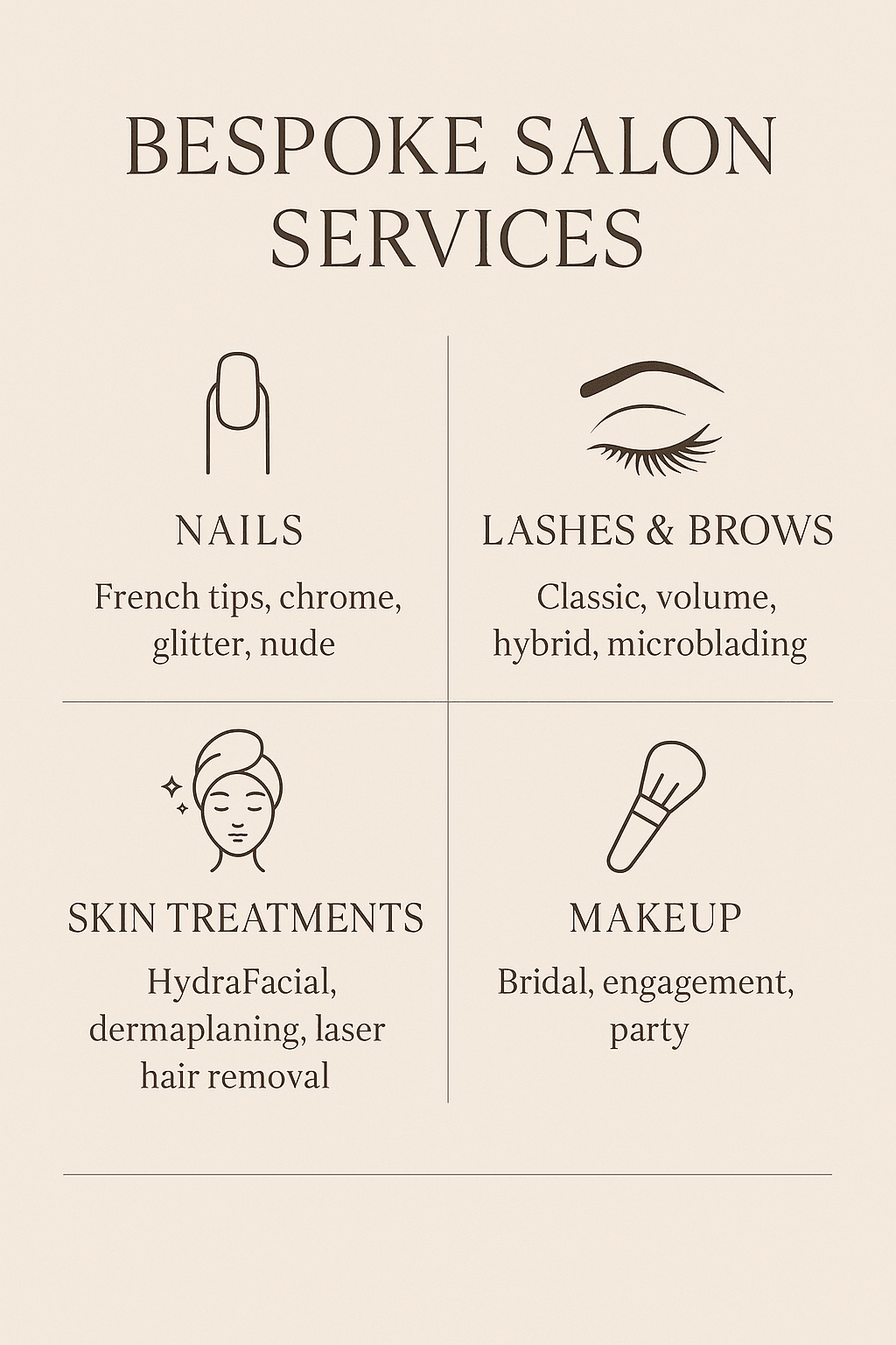 Services Offered as Bespoke at MG Makeovers