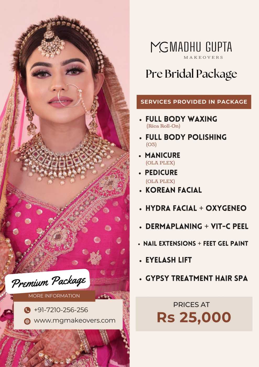 Premium Pre Bridal Package ₹25000