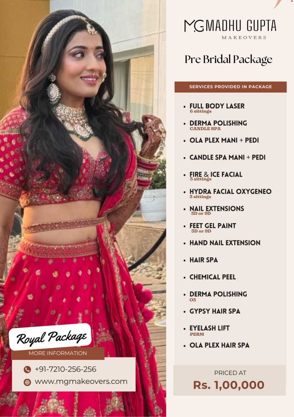 Royal Pre Bridal Package ₹1,00,000