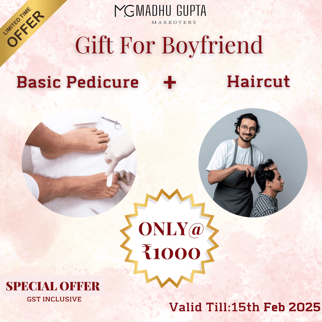 Combo haircut and pedicure for men in Gurgaon – Ultimate grooming deal at MG Makeovers this Valentine’s Day.