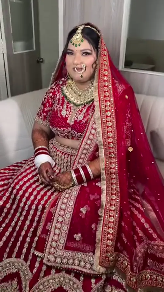 Classic Red Bridal Makeup Portrait