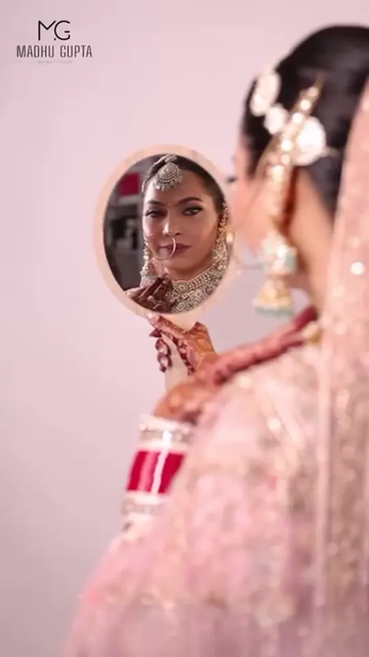 Pastel Pink Bride with Floral Hair
