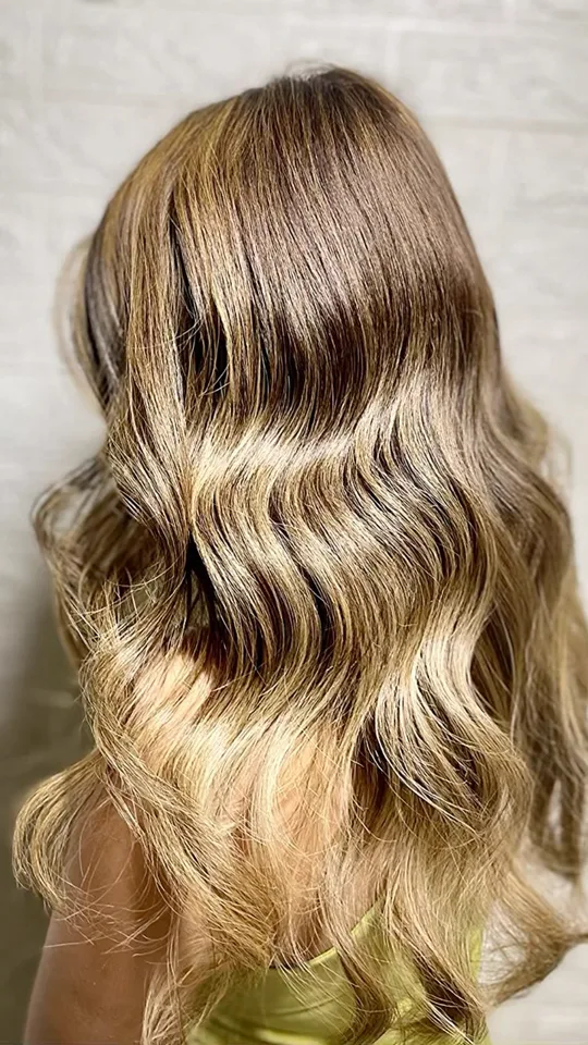 Golden Balayage Waves